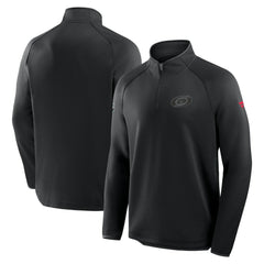 Carolina Hurricanes Fanatics Authentic Pro Tonal Rink Raglan Quarter-Zip Pullover Black