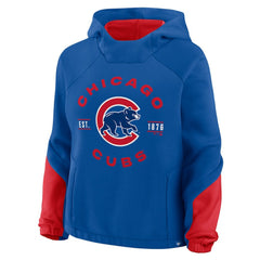 Chicago Cubs Women's Oversized Time to Win Pullover Hoodie Royal