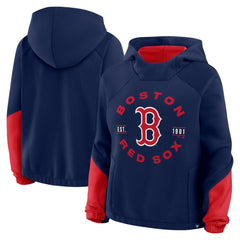 Boston Red Sox Women's Oversized Time to Win Pullover Hoodie Navy