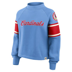 St. Louis Cardinals Women's Oversized Toss Sweep Raglan Pullover Sweatshirt Light Blue
