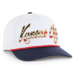 Kansas City Royals Patriotic Overhand Hitch Adjustable Hat White | 47 brand