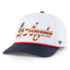 Los Angeles Dodgers Patriotic Overhand Hitch Adjustable Hat White | 47 brand
