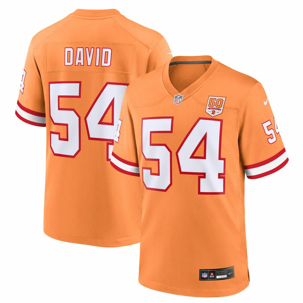 Lavonte David Tampa Bay Buccaneers 50th Season Game Jersey - Creamsicle