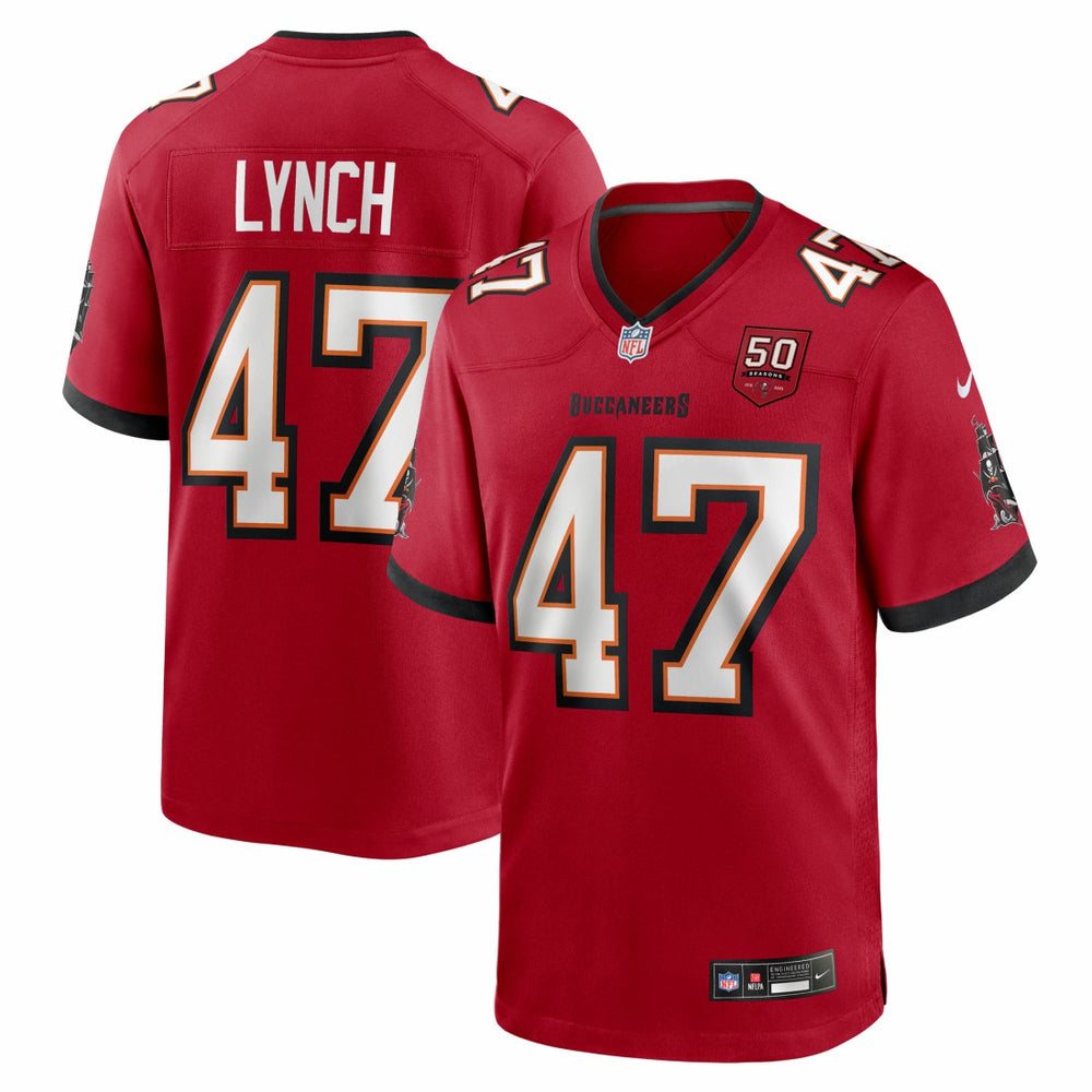 John Lynch Tampa Bay Buccaneers 50th Anniversary Team Game Jersey - Red