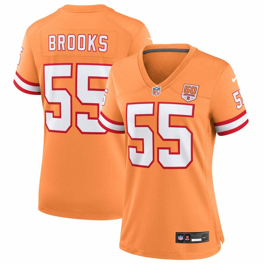 Derrick Brooks Tampa Bay Buccaneers Women's 50th Season Game Jersey - Creamsicle