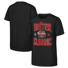 Chicago Blackhawks Youth 2025 NHL Winter Classic Game Day T-Shirt Black