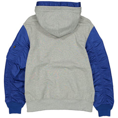 Chicago Cubs x Alpha Industries Full-Zip Hoodie Jacket Heather Gray/Royal | New Era