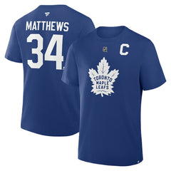 Auston Matthews Toronto Maple Leafs Fanatics Authentic Stack Name & Number T-Shirt Blue