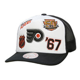 Philadelphia Flyers Mitchell & Ness Gridlock Trucker Adjustable Hat White/Black