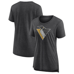 Pittsburgh Penguins Women's Slow Whistle Tri-Blend T-Shirt Gray