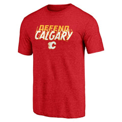 Calgary Flames Shoot to Score Tri-Blend T-Shirt Red