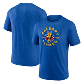 Calgary Flames Represent Tri-Blend T-Shirt Blue