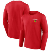 Chicago Blackhawks Team Lockup Long Sleeve T-Shirt Red