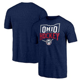 Columbus Blue Jackets Shoot to Score Tri-Blend T-Shirt Navy