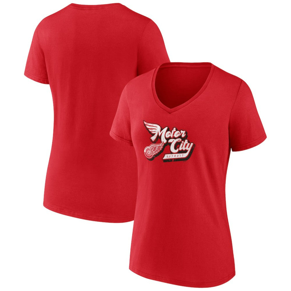 Detroit Red Wings Women's Active Edge V-Neck T-Shirt Red
