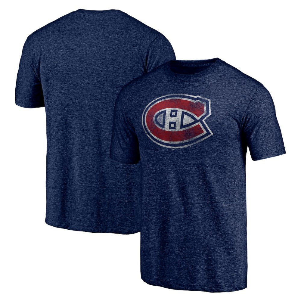 Montreal Canadiens Distressed Tri-Blend T-Shirt Navy