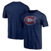Montreal Canadiens Distressed Tri-Blend T-Shirt Navy