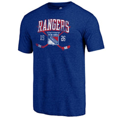 New York Rangers Line Shift Tri-Blend T-Shirt Blue