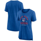 New York Rangers Women's Vintage Arch Tri-Blend T-Shirt Blue
