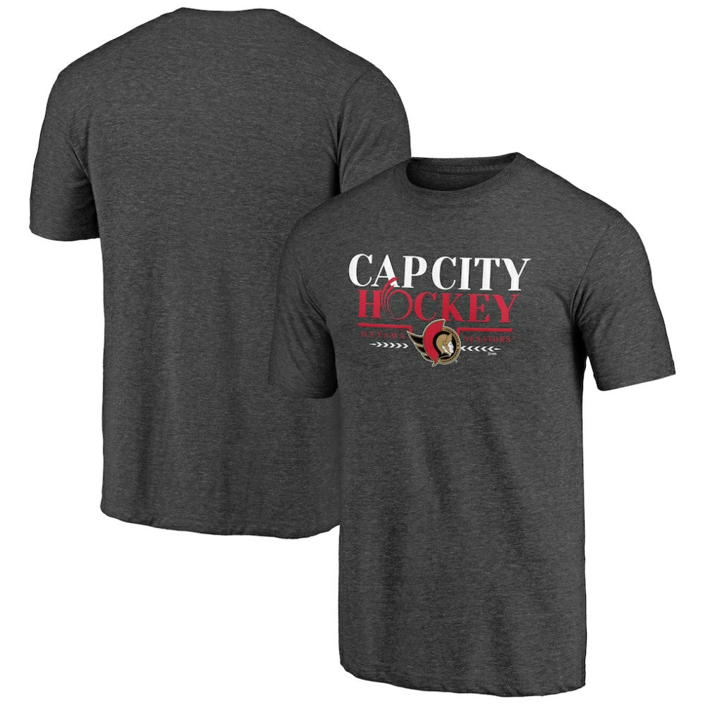 Ottawa Senators Shoot to Score Tri-Blend T-Shirt Charcoal