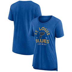 St. Louis Blues Women's Vintage Arch Tri-Blend T-Shirt Blue