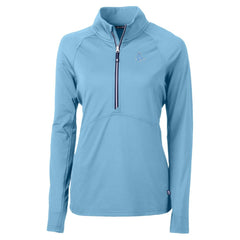 Boston Red Sox Cutter & Buck Women's Raglan Adapt Eco Knit Stretch Recycled Half-Zip Top Powder Blue