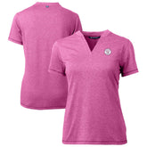 Milwaukee Brewers Cutter & Buck Forge Heathered Stretch Blade Top Light Pink