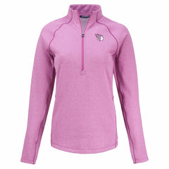 Cleveland Guardians Cutter & Buck Women's Peshastin Eco Fleece Recycled Half-Zip Jacket Heather Light Pink