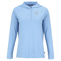 Chicago Cubs Cutter & Buck Women's Coastline Epic Comfort Eco Recycled Long Sleeve Hoodie T-Shirt Powder Blue