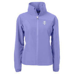 Minnesota Twins Cutter & Buck Women's Charter Eco Recycled Full-Zip Jacket Lavender
