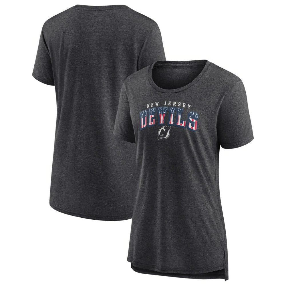 New Jersey Devils Women's Proud Tri-Blend T-Shirt Gray