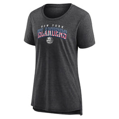 New York Islanders Women's Proud Tri-Blend T-Shirt Gray