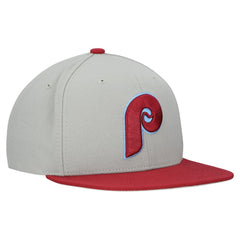 Philadelphia Phillies Cooperstown Collection Basic Flip Snapback Hat Gray | Mitchell & Ness