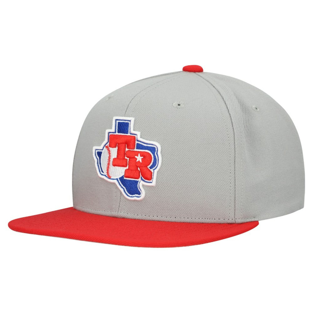Texas Rangers Cooperstown Collection Basic Flip Snapback Hat Gray | Mitchell & Ness