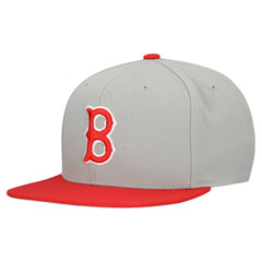 Boston Red Sox Cooperstown Collection Basic Flip Snapback Hat Gray | Mitchell & Ness