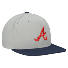 Atlanta Braves Basic Flip Snapback Hat Gray | Mitchell & Ness