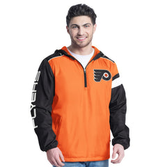 Philadelphia Flyers G-III Sports by Carl Banks Lateral Half-Zip Hoodie Jacket Orange/Black