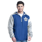 Toronto Maple Leafs G-III Sports by Carl Banks Lateral Half-Zip Hoodie Jacket Blue/Gray