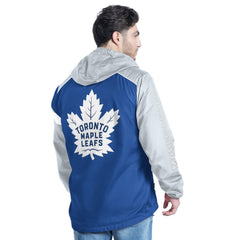 Toronto Maple Leafs G-III Sports by Carl Banks Lateral Half-Zip Hoodie Jacket Blue/Gray