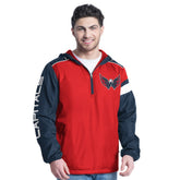 Washington Capitals G-III Sports by Carl Banks Lateral Half-Zip Hoodie Jacket Red/Navy