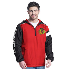 Chicago Blackhawks G-III Sports by Carl Banks Lateral Half-Zip Hoodie Jacket Red/Black
