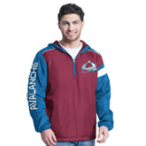 Colorado Avalanche G-III Sports by Carl Banks Lateral Half-Zip Hoodie Jacket Burgundy/Navy