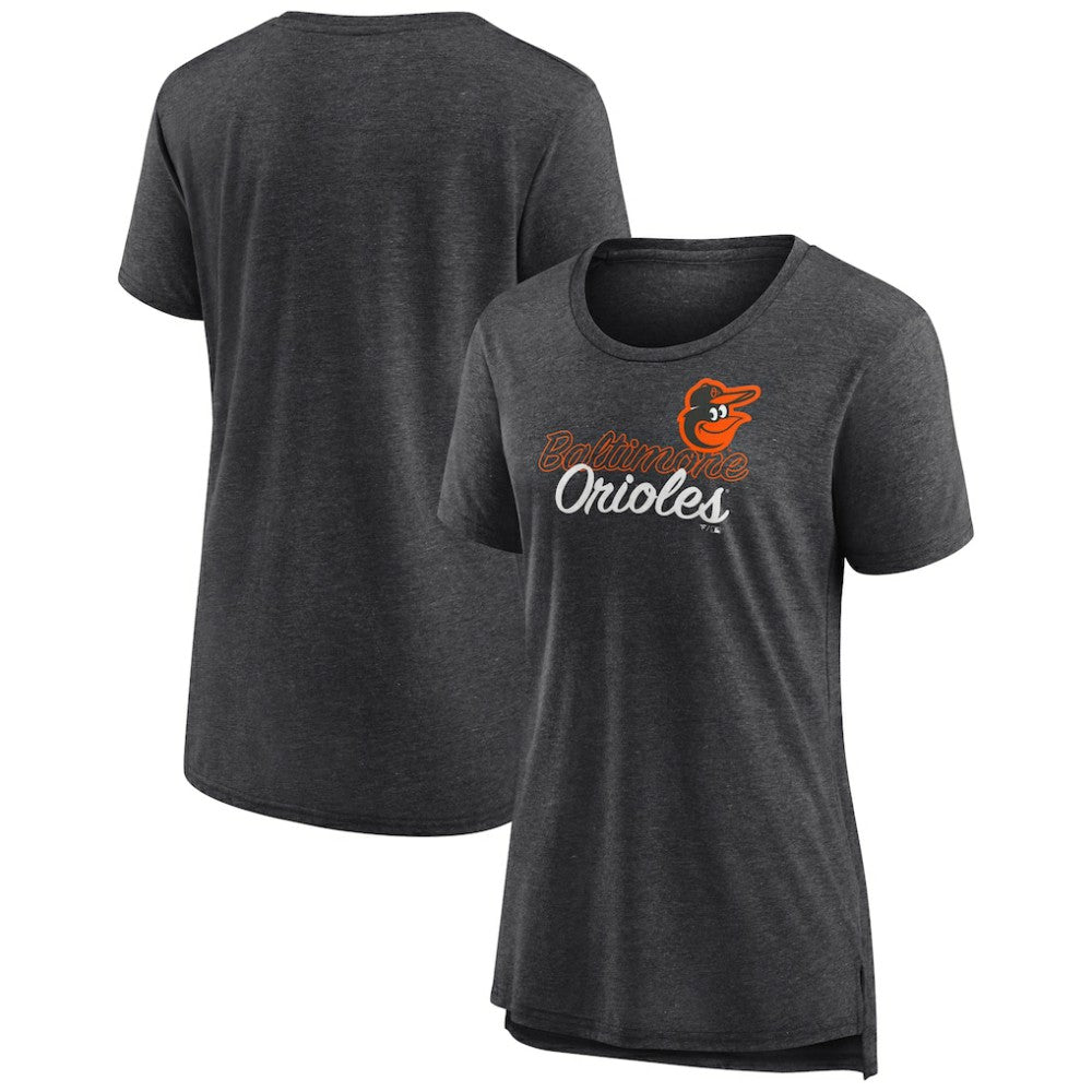Baltimore Orioles Women's Practice Time Tri-Blend T-Shirt Gray