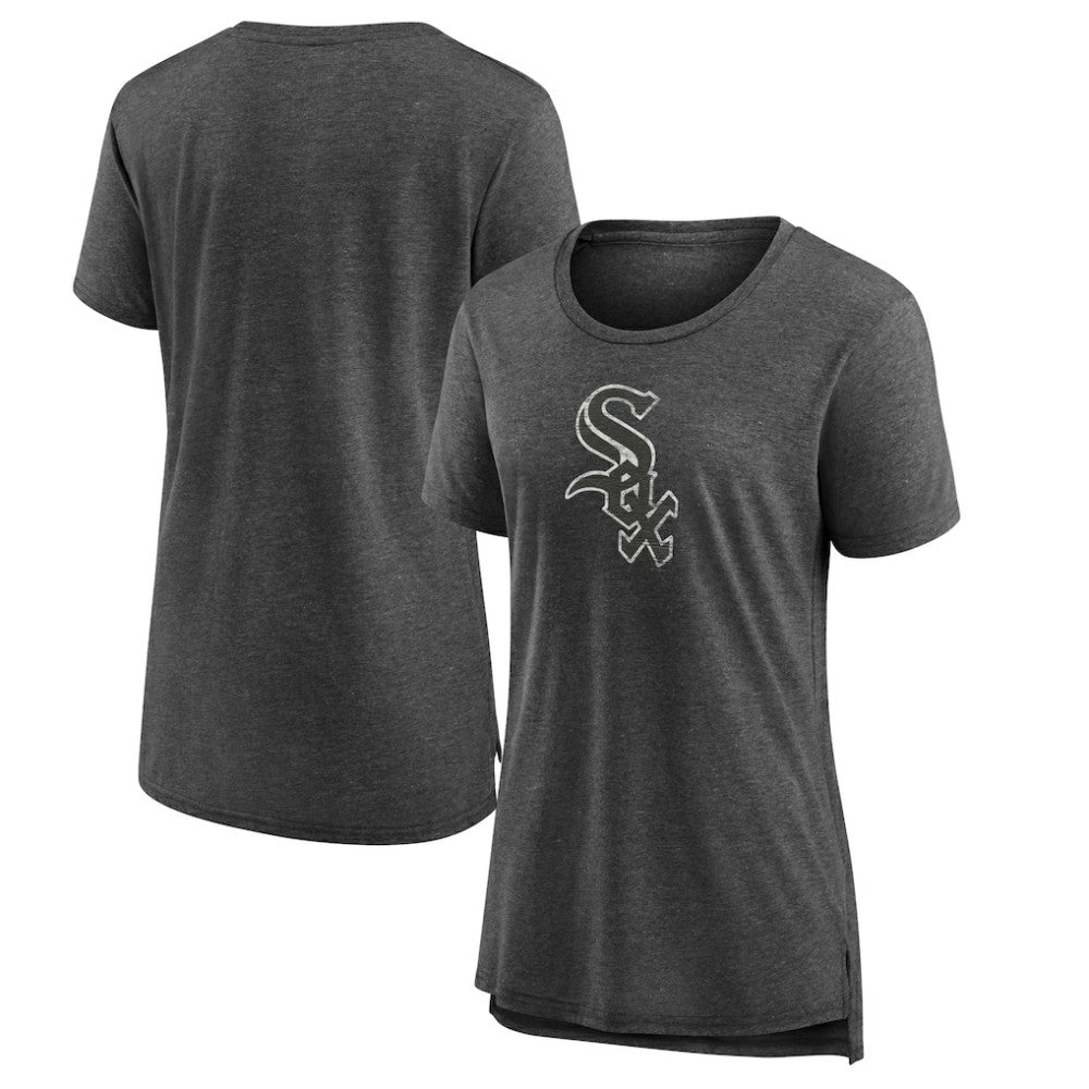 Chicago White Sox Women's Weathered Official Logo Tri-Blend T-Shirt Gray