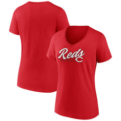 Cincinnati Reds Women's One And Only V-Neck T-Shirt Red