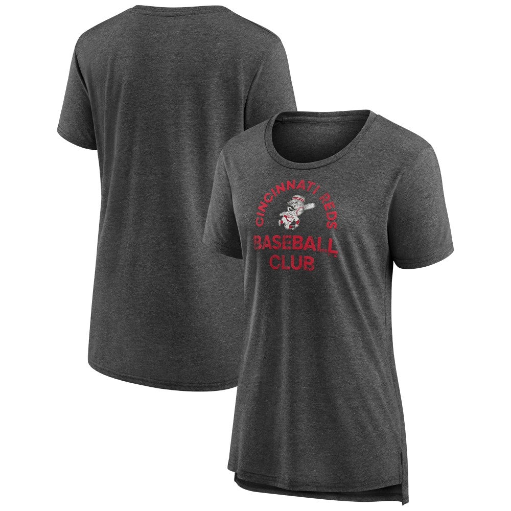 Cincinnati Reds Women's Selected First Tri-Blend T-Shirt Gray