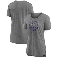 Colorado Rockies Women's Selected First Tri-Blend T-Shirt Gray