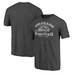 Colorado Rockies Our Game Tri-Blend T-Shirt Charcoal