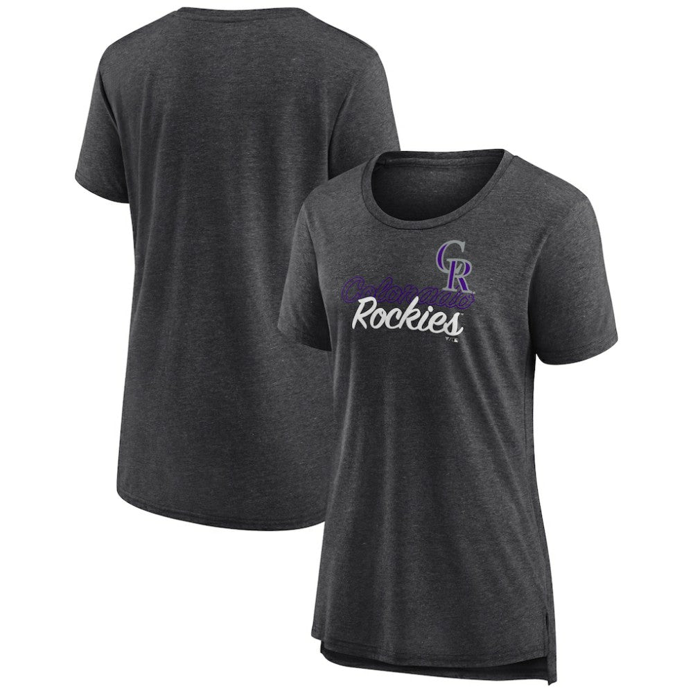 Colorado Rockies Women's Practice Time Tri-Blend T-Shirt Gray