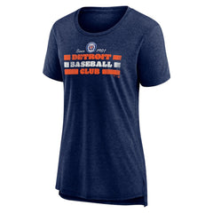 Detroit Tigers Women's Power Swing Tri-Blend T-Shirt Navy